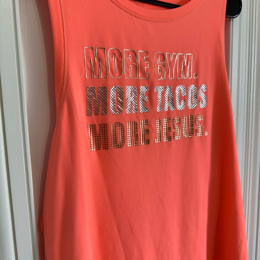 Vibrant Orange Muscle Tee Sleeveless Top
